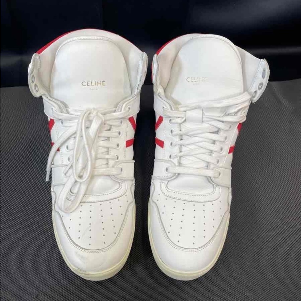 Celine Paris White Mid Leather MU 1119 Sneaker - Picture 2 of 16